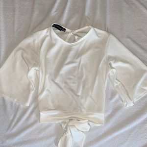Open back white crop top
